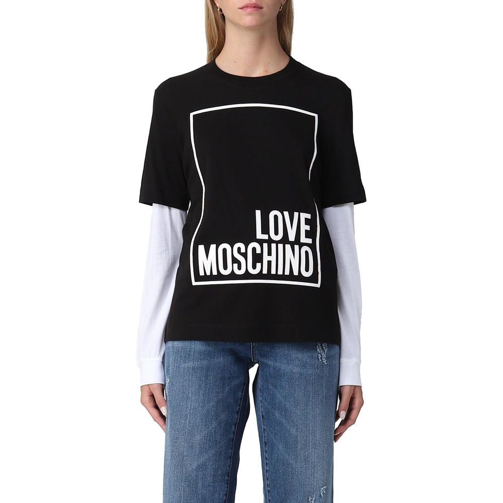 Черни памучни топове и тениска Love Moschino