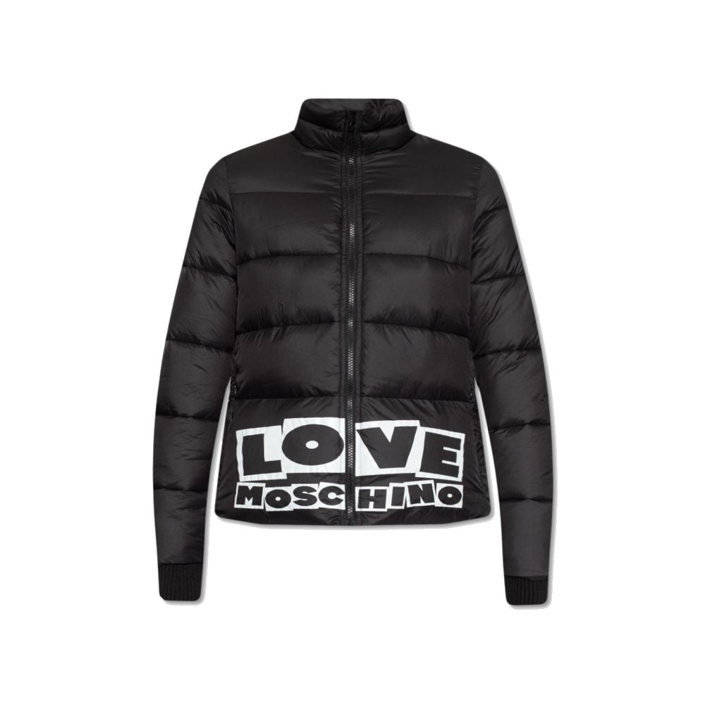 Love Moschino Chic Nylon Down Jacket with Bold Logo