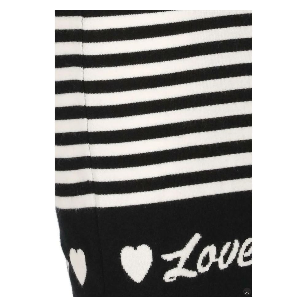Love Moschino Elegant Striped Knit Dress with Long Sleeves