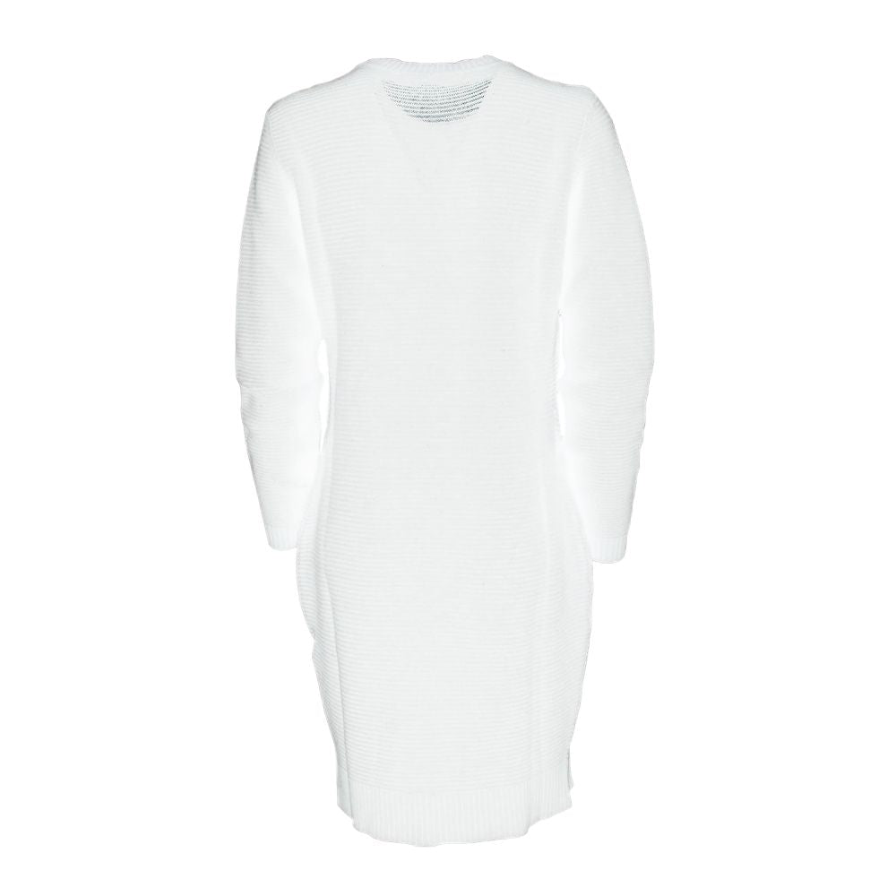 Love Moschino Chic Heart Pattern Knit Dress in White