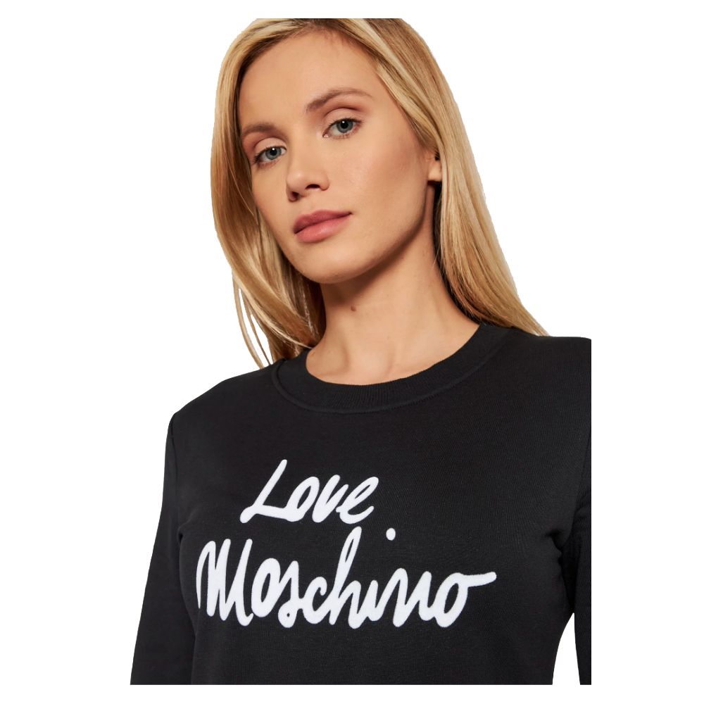 Черна памучна рокля Love Moschino