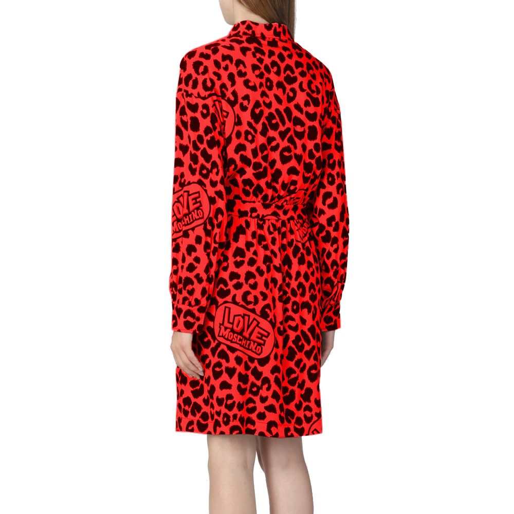 Червена вискозна рокля Love Moschino