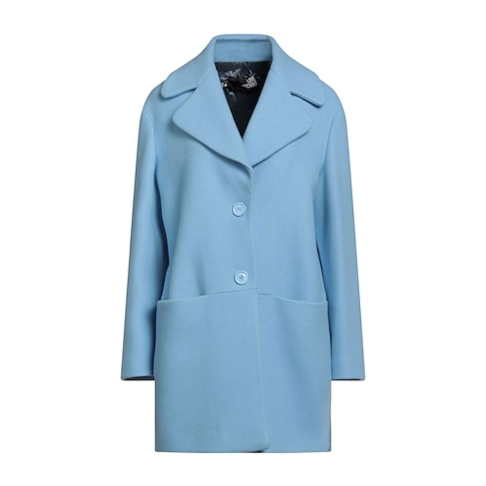 Love Moschino Elegant Light Blue Wool Coat