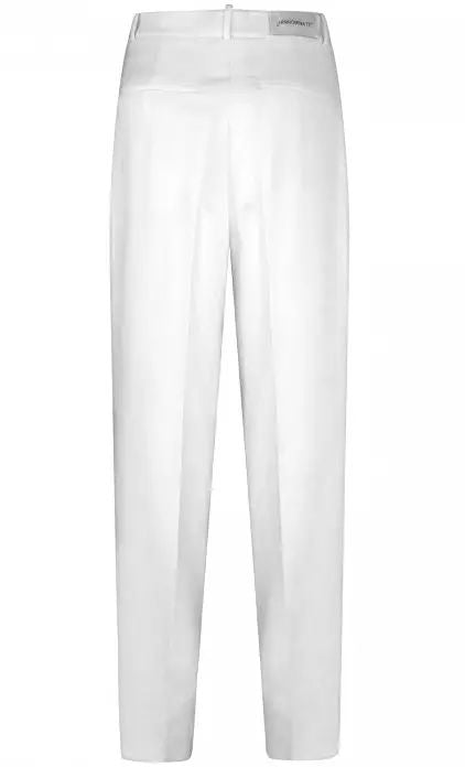 Hinnominate Elegant White Straight Trousers with Pockets