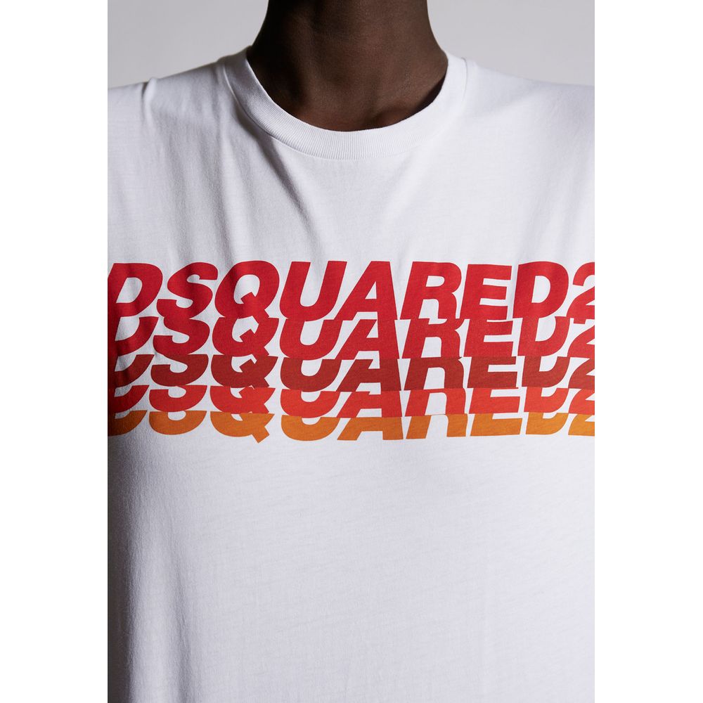 Бяла памучна тениска Dsquared²