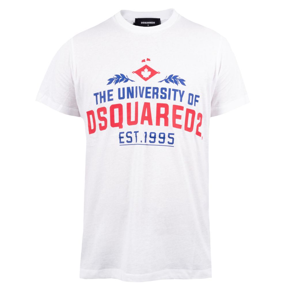 Бяла памучна тениска Dsquared²