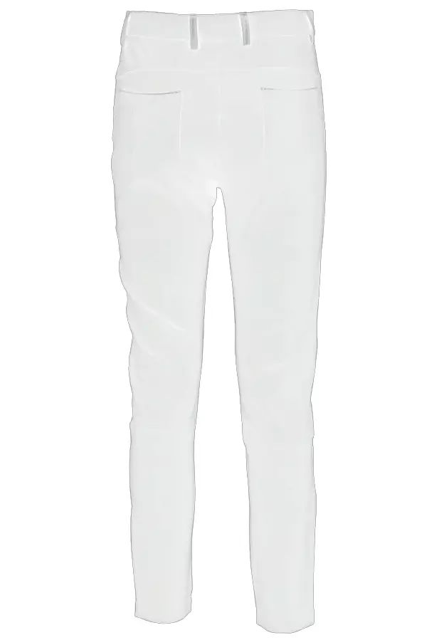 Yes Zee Chic White Slim-Fit Milano Stitch Trousers