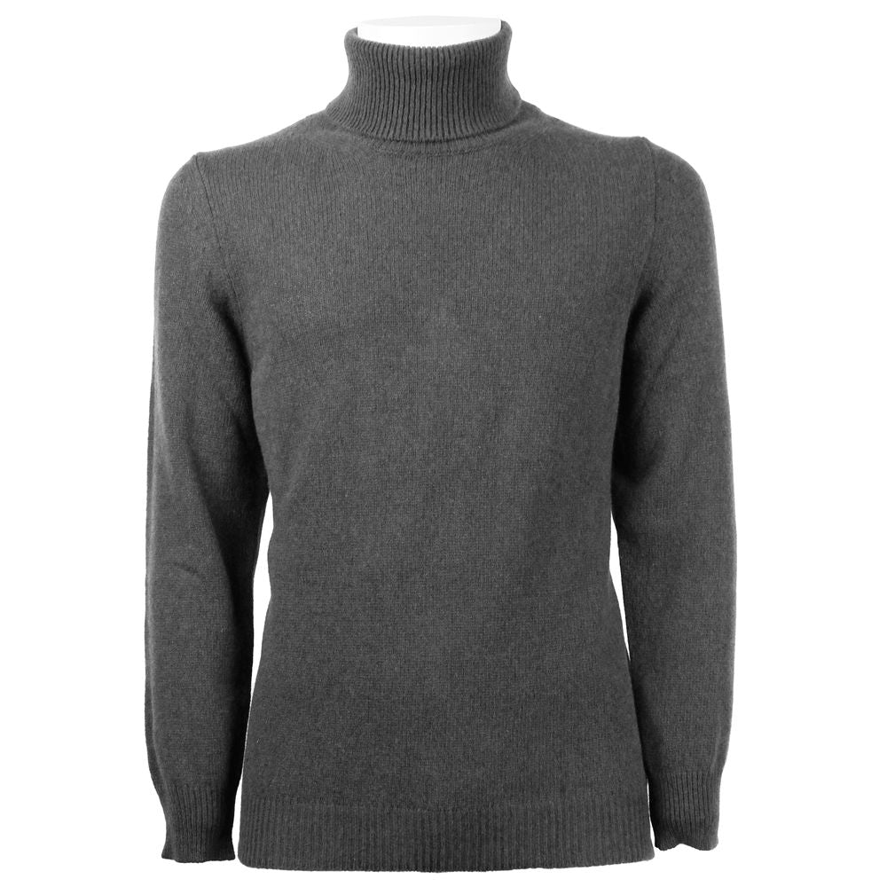 Emilio Romanelli Elegant Gray Cashmere Turtleneck Sweater