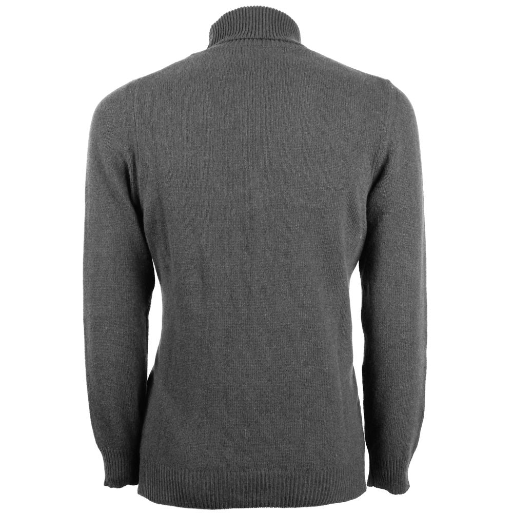 Emilio Romanelli Elegant Gray Cashmere Turtleneck Sweater