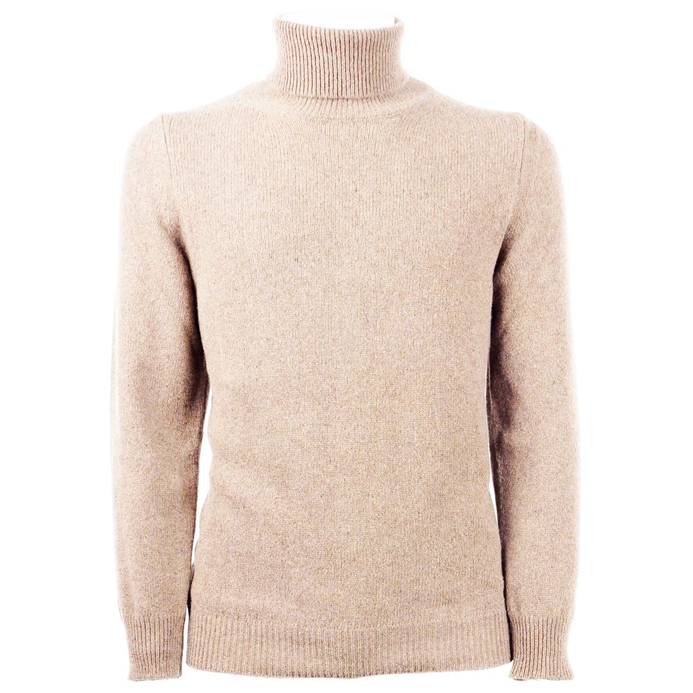 Emilio Romanelli Elegant Beige Cashmere Turtleneck Sweater