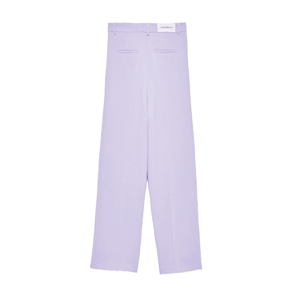 Hinnominate Elegant Purple Crepe Trousers for Women