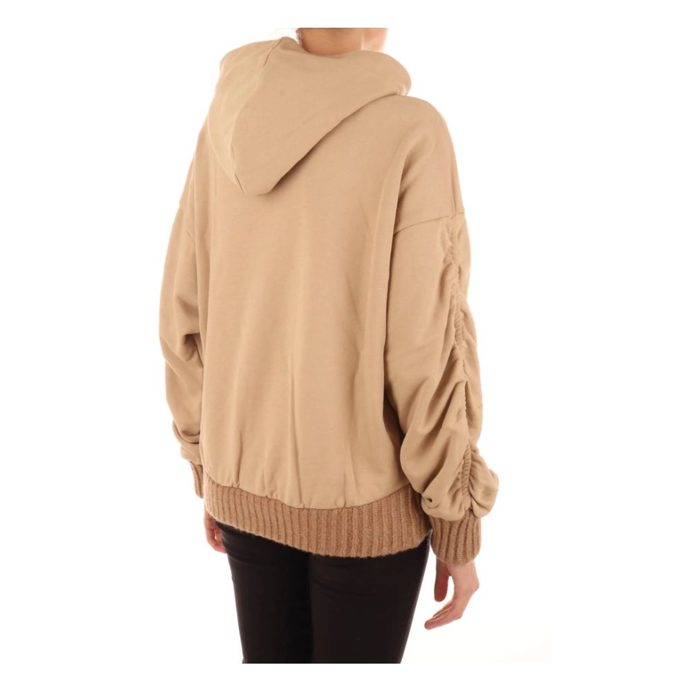 Hinnominate Chic Oversized Cotton Hoodie with Ruffled Sleeves
