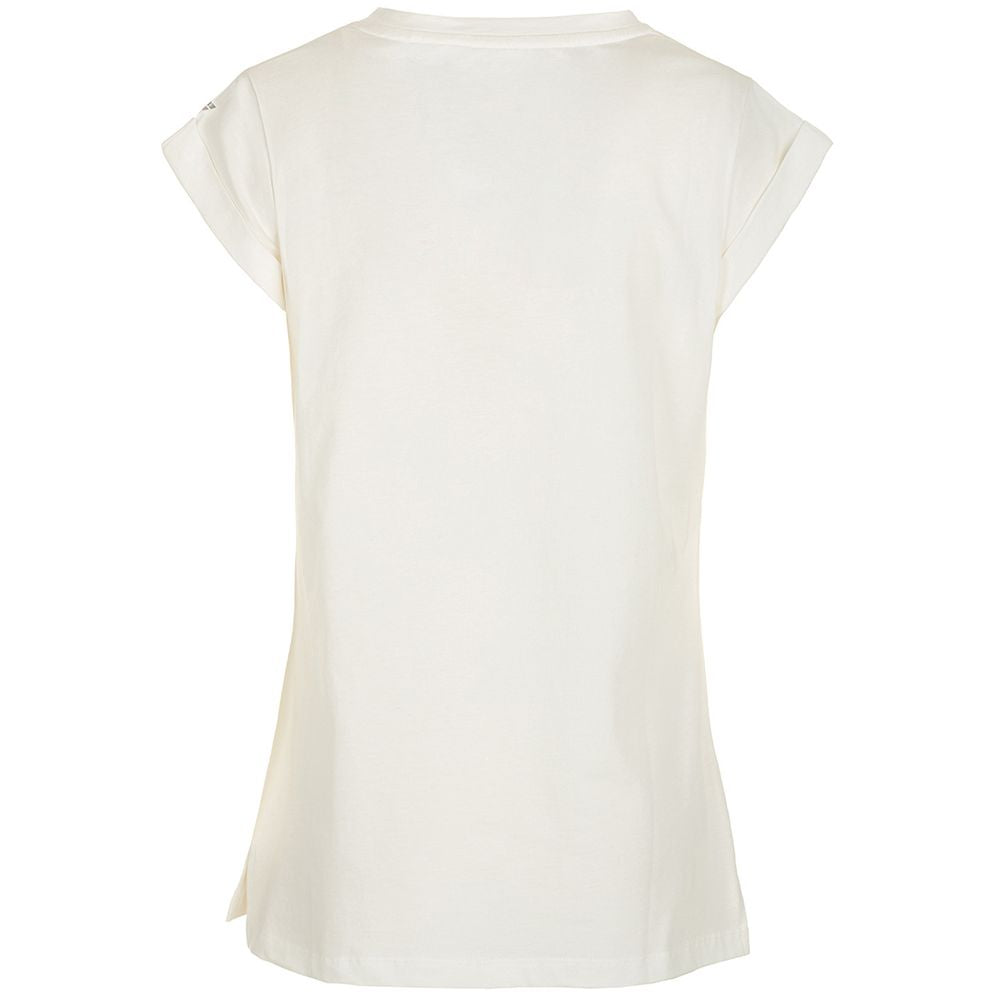 Fred Mello Elegant Rhinestone Studded White Tee