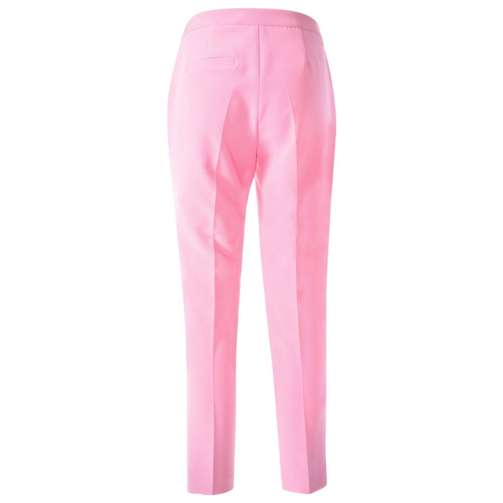 Yes Zee Elegant Pink Crepe Trousers for Women
