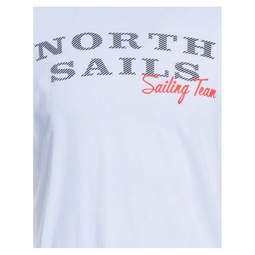North Sails Pristine White Rubber Logo Tee