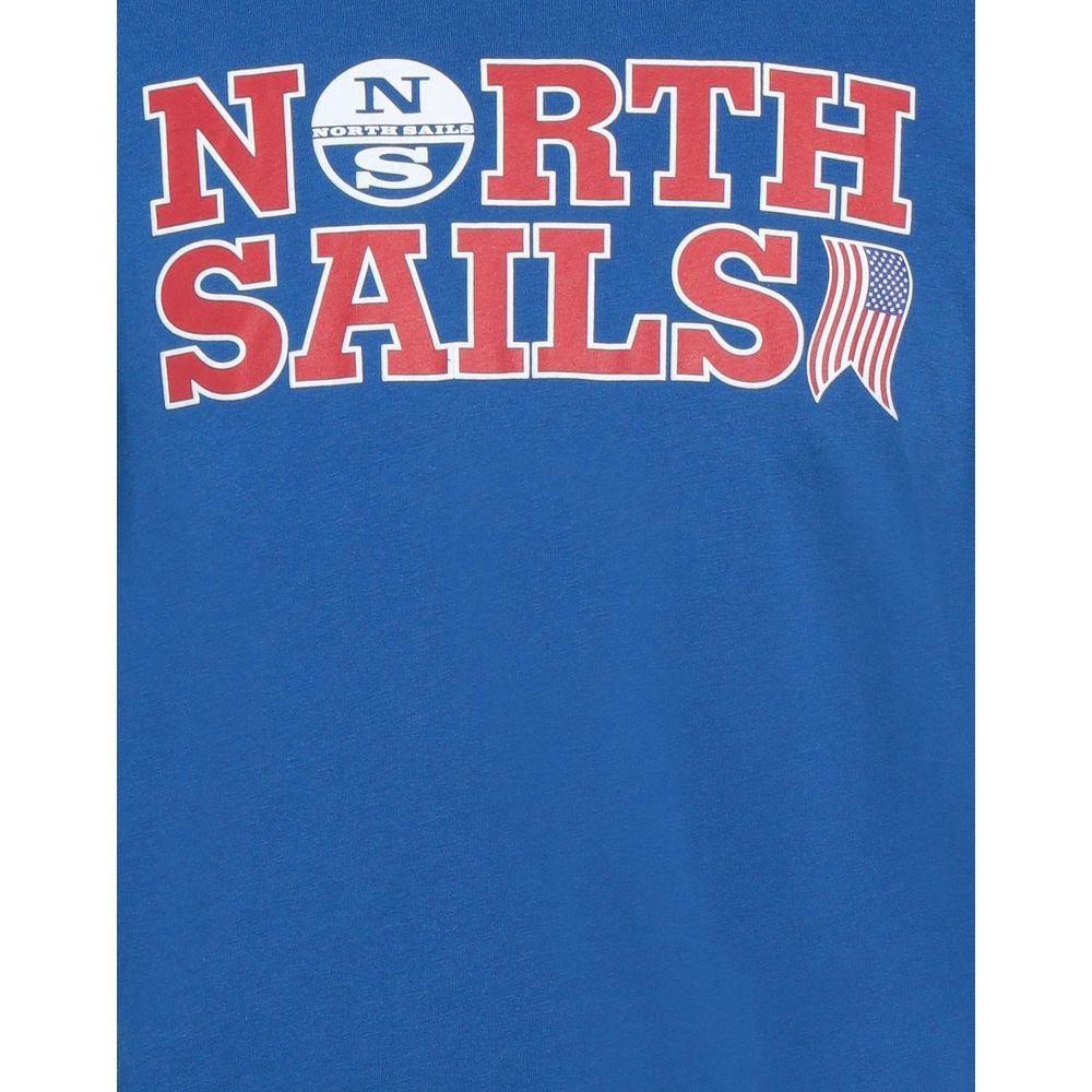 North Sails Ocean Blue Cotton Tee with Signature Chest Logo