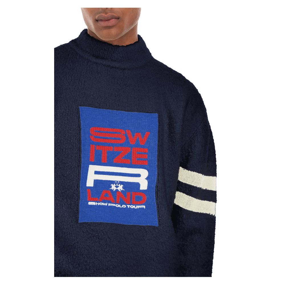 La Martina Blue Polyamide Sweater