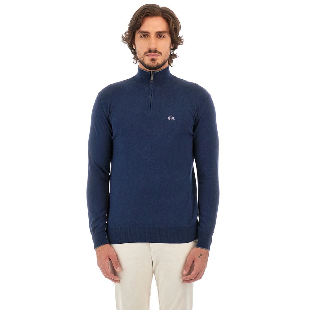 La Martina Blue Acrylic Sweater