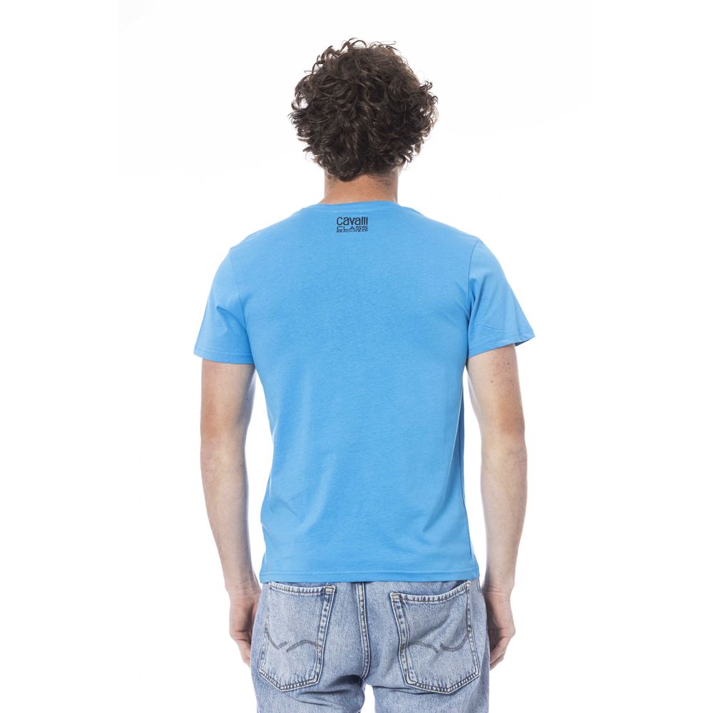 Cavalli Class Light Blue Cotton T-Shirt