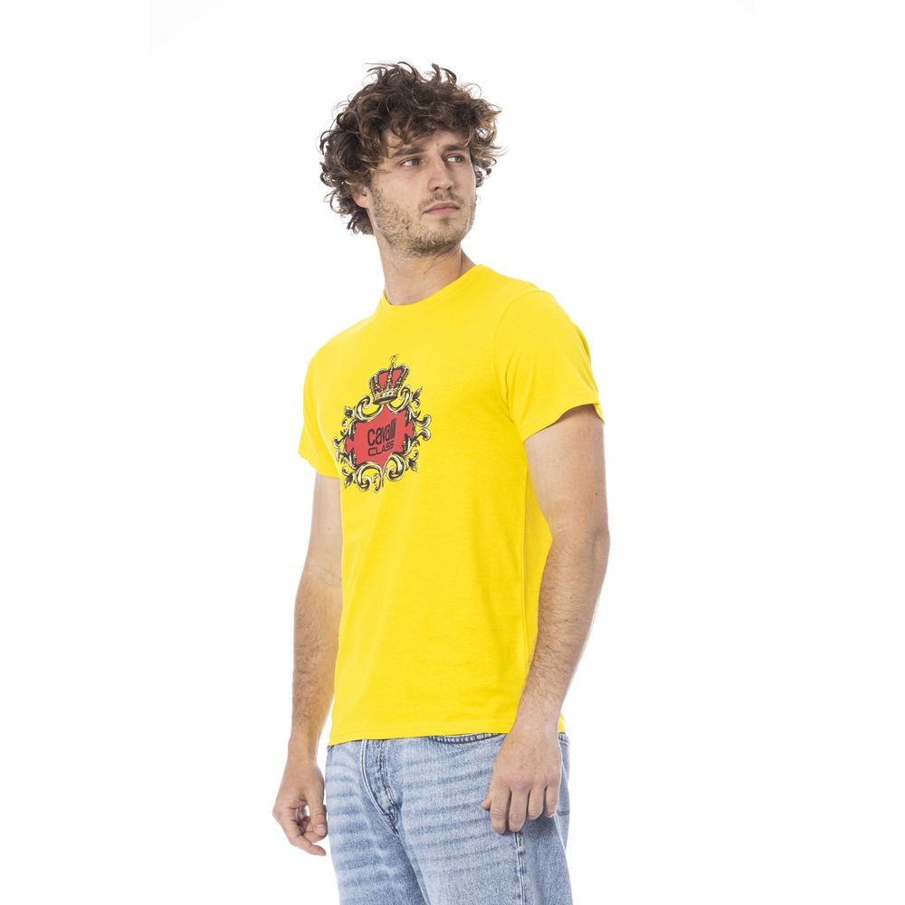 Cavalli Class Yellow Cotton T-Shirt