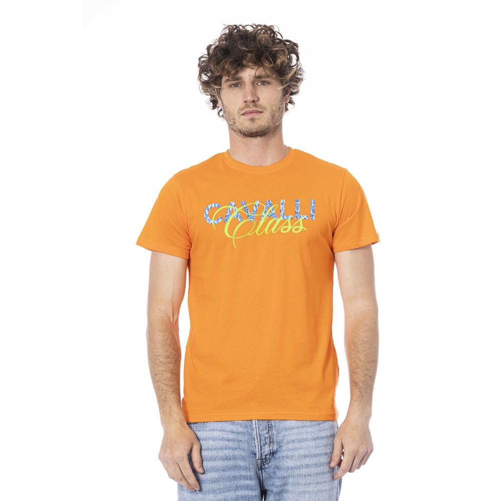 Cavalli Class Orange Cotton T-Shirt