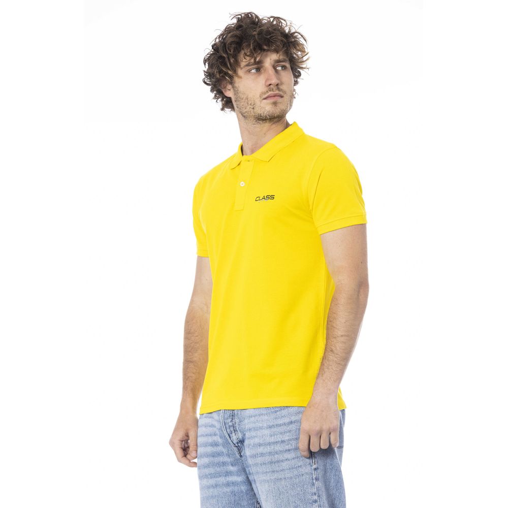 Cavalli Class Yellow Cotton Polo Shirt