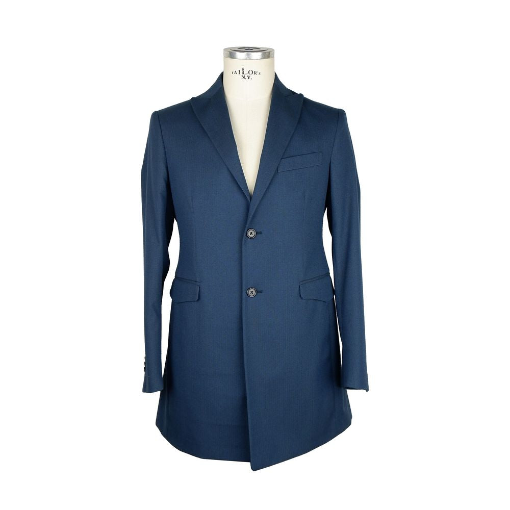 Emilio Romanelli Elegant Men's Blue Short Coat