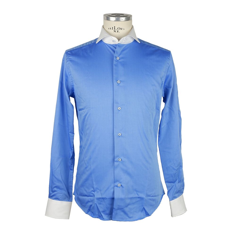 Светло синя памучна риза, произведена в Италия