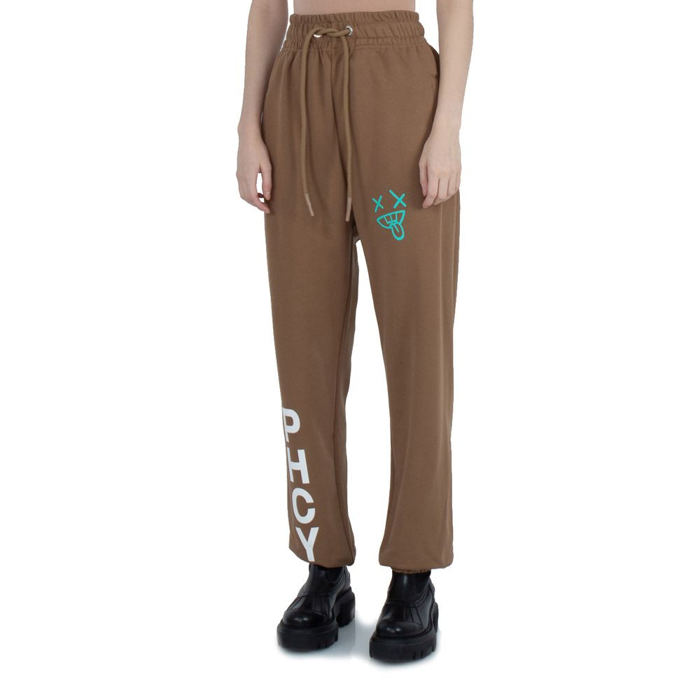 Pharmacy Industry Chic Cotton Jersey Trousers with Logo Print