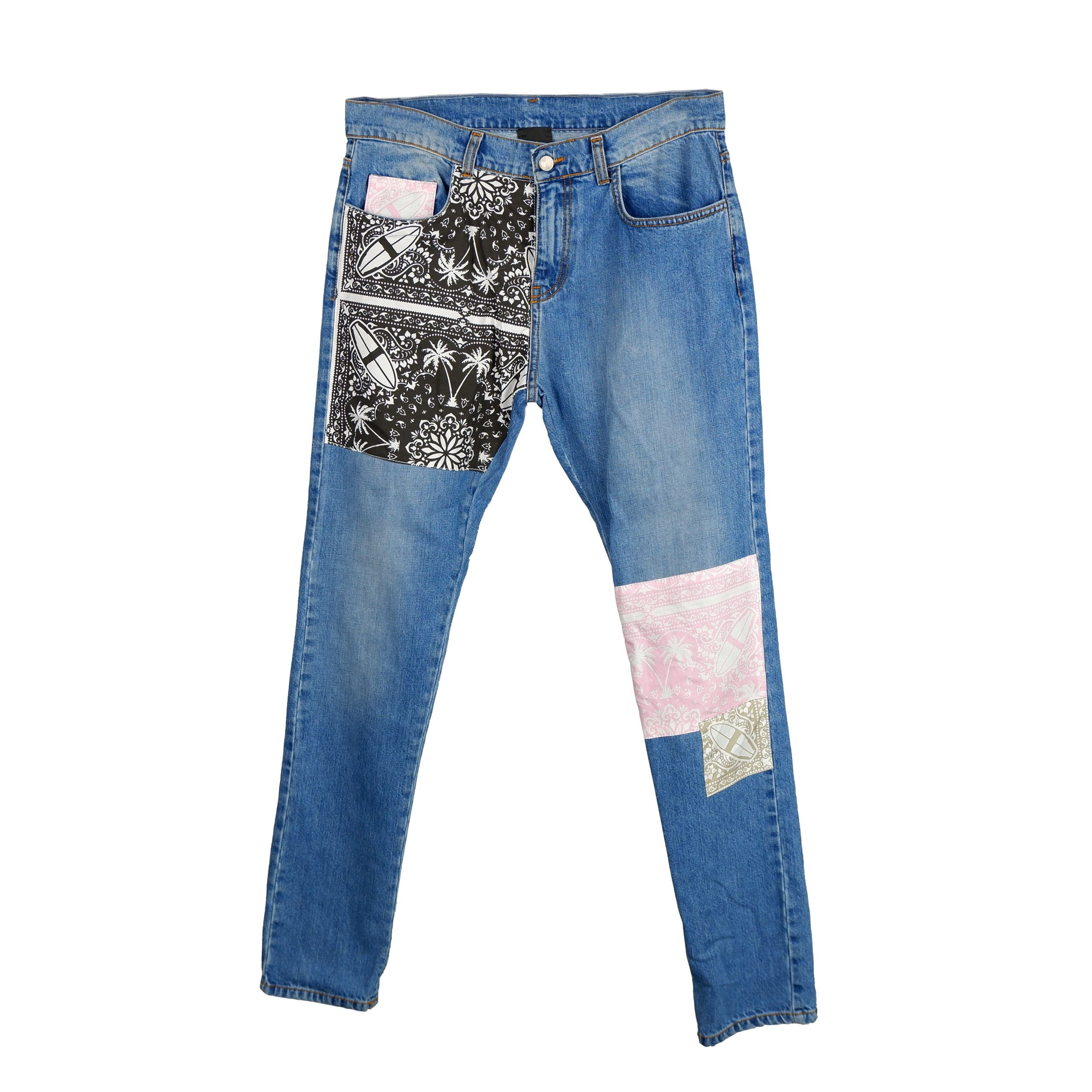 Comme Des Fuckdown Abstract Patchwork Men's Designer Jeans
