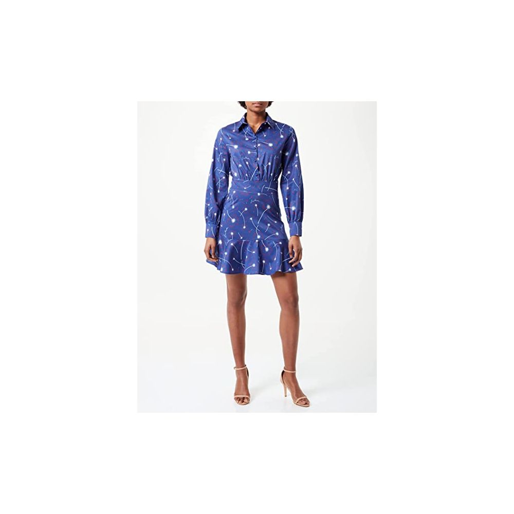 Love Moschino Chic Cotton Shirt Collar Dress in Abstract Print