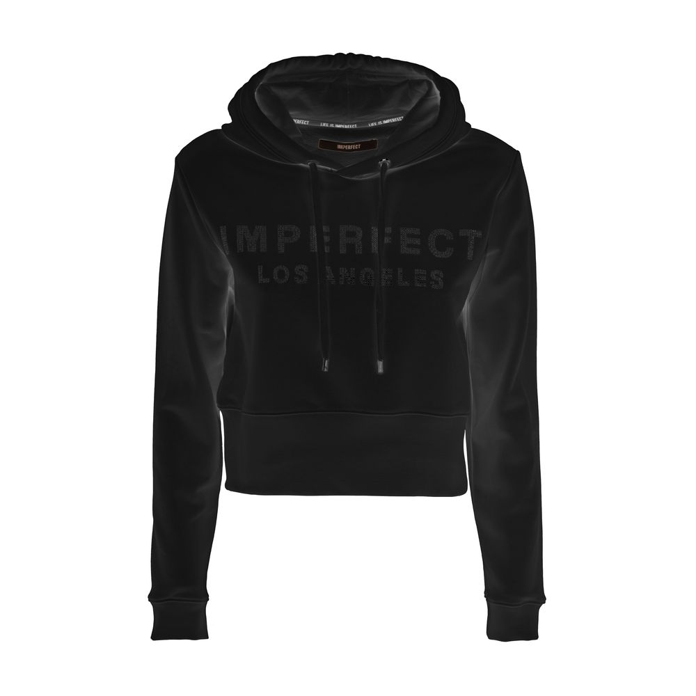 Несъвършен черен памучен пуловер