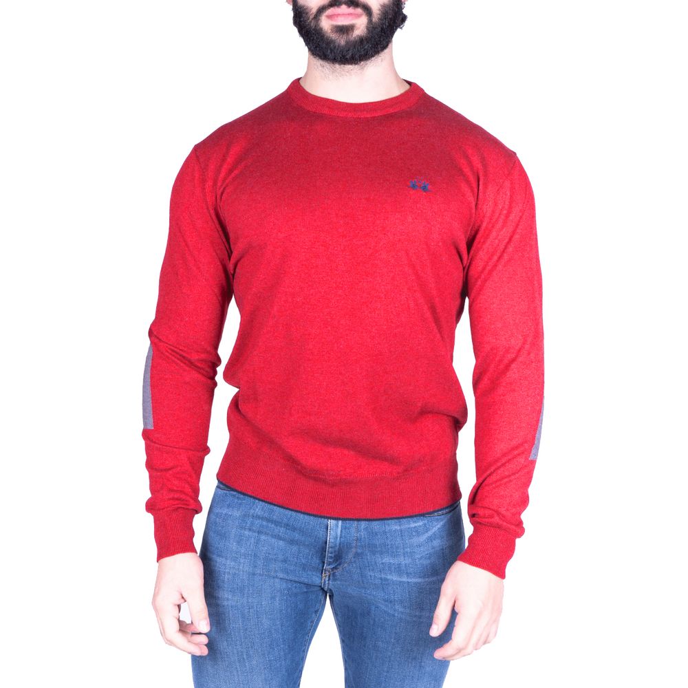 Червен памучен пуловер La Martina