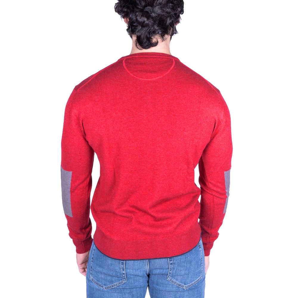 Червен памучен пуловер La Martina