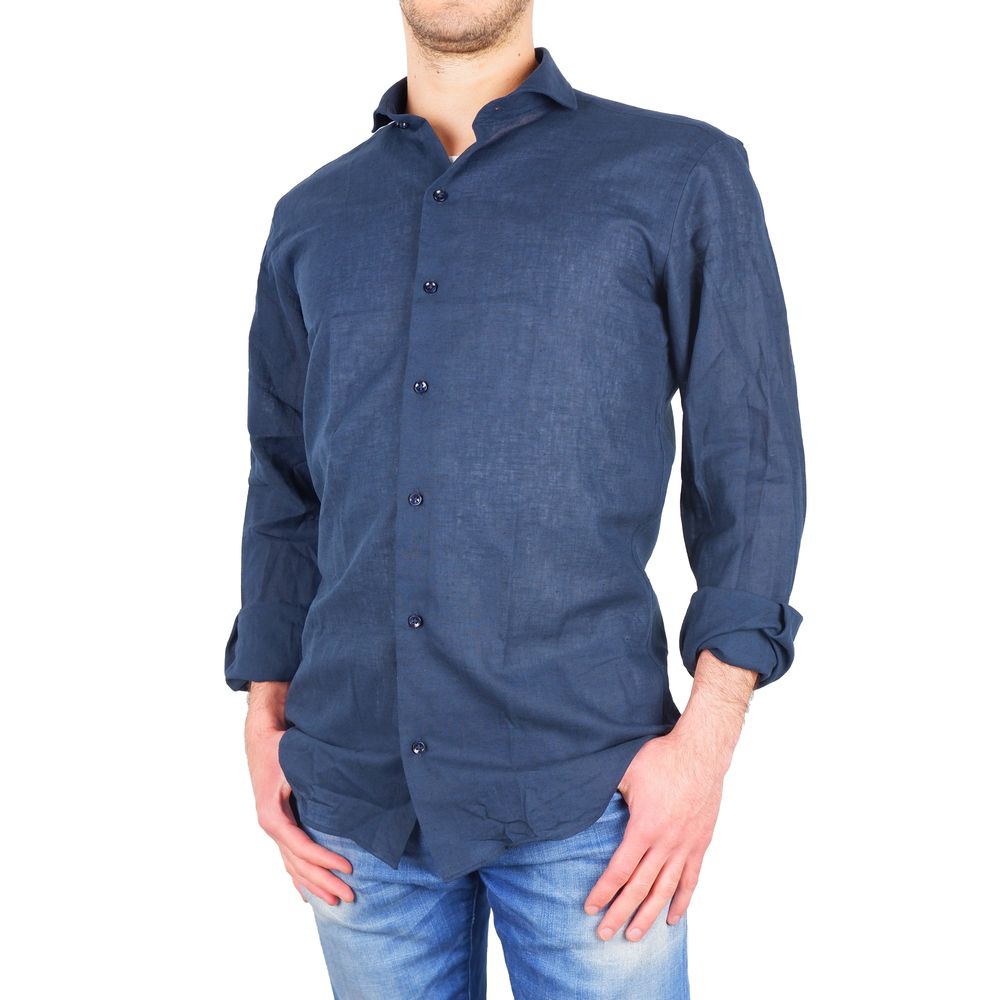 Синя памучна риза произведена в Италия