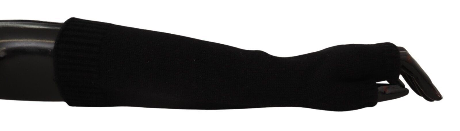 Черни плетени ръкавици без пръсти Dolce &amp; Gabbana с дължина до лакътя