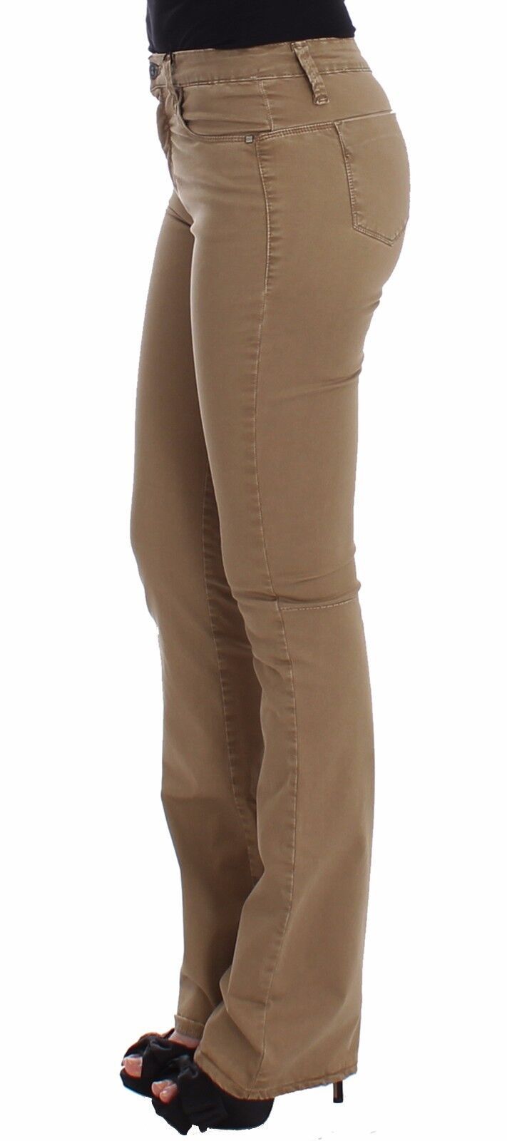 Костюм Национален бежов дънков панталон с прави крачоли Еластични дънки