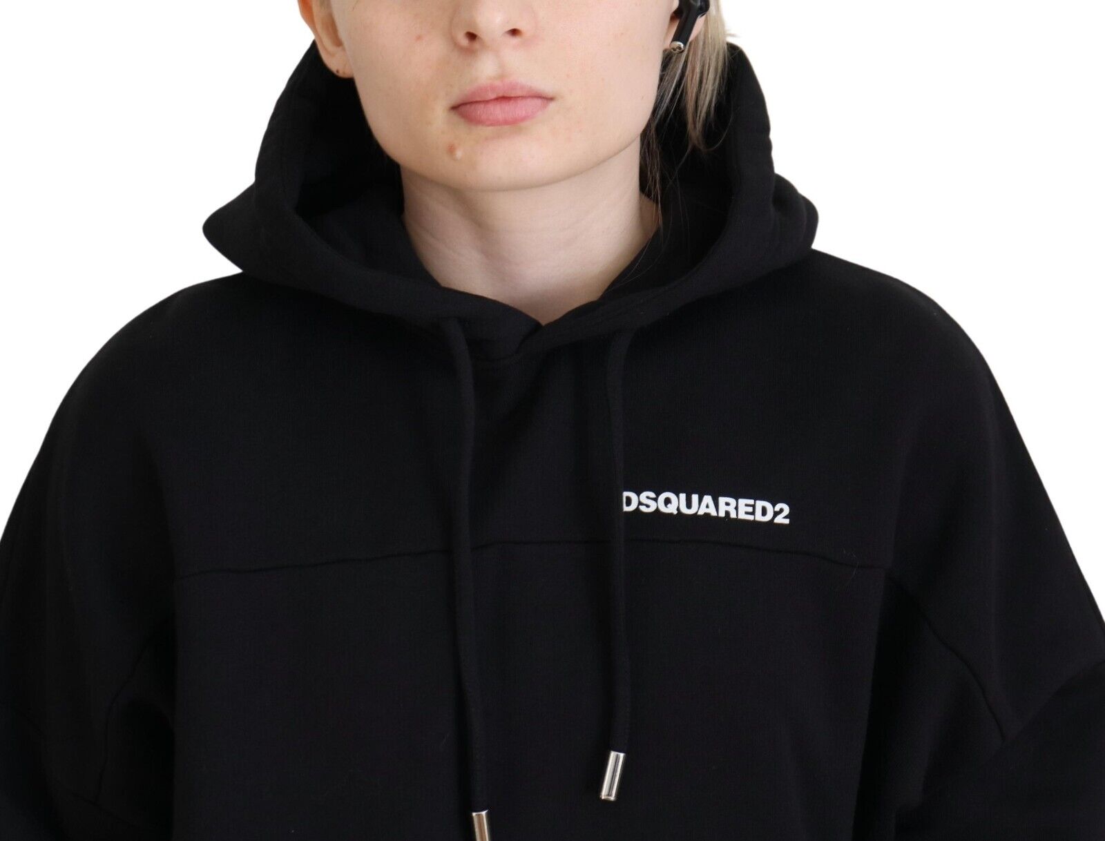 Dsquared² Black Logo Patch Cotton Hoodie Sweatshirt Sweater