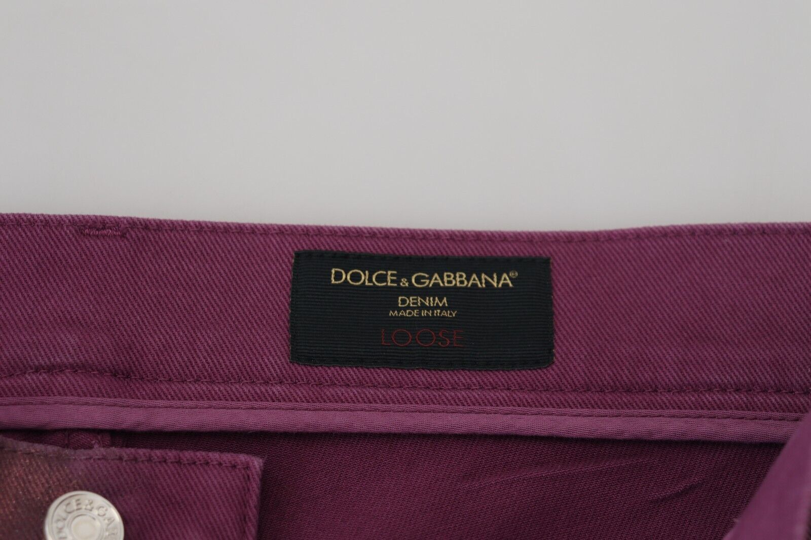 Dolce &amp; Gabbana Magenta Cotton Мъжки ежедневни дънки с хамут