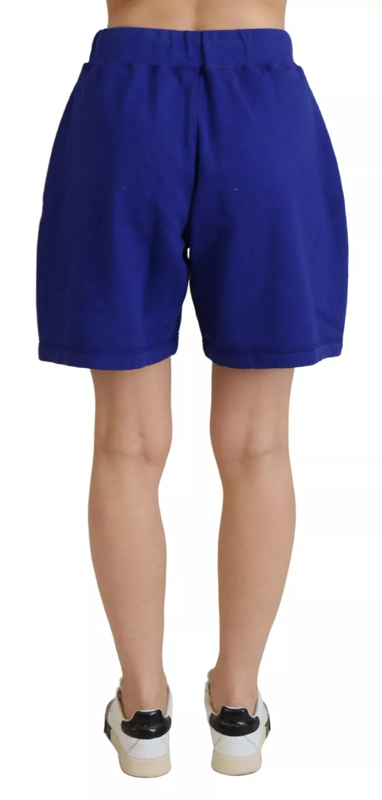 Dsquared² Blue Logo Cotton High Waist Sweatshorts Shorts