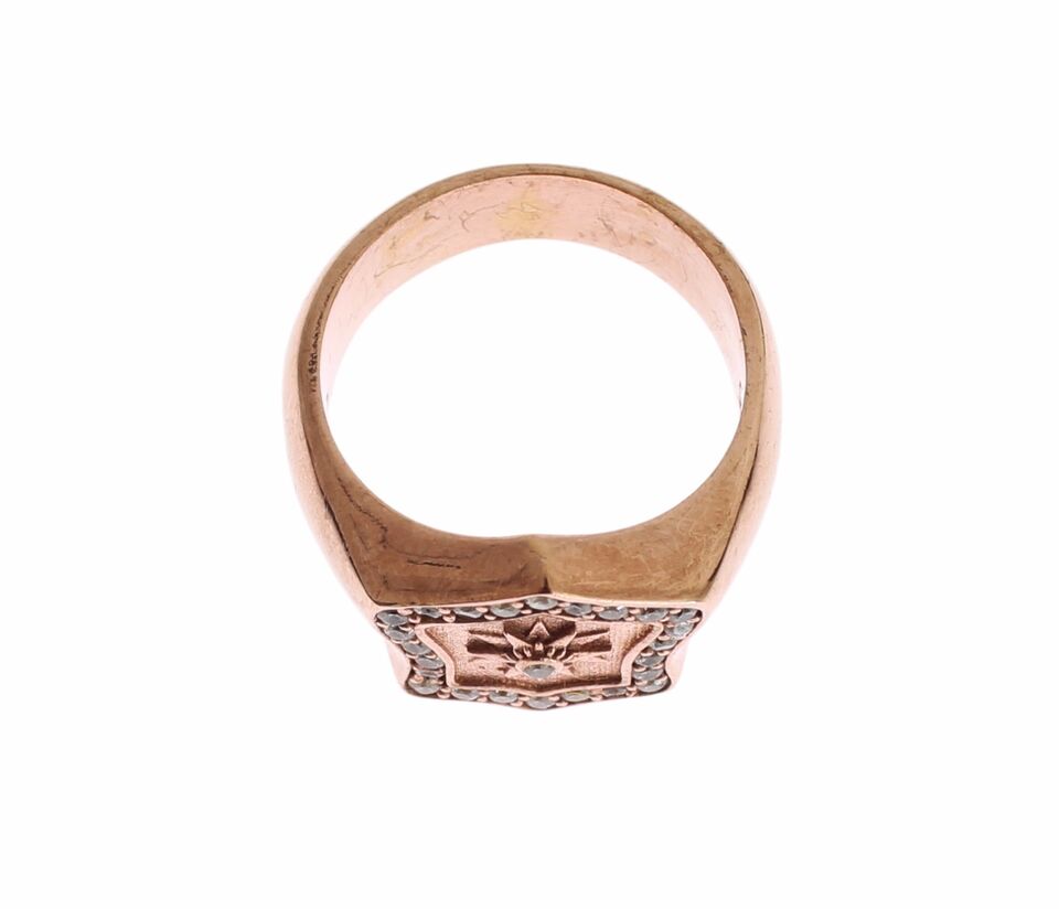 Автентичен прозрачен пръстен от розово злато 925 Nialaya