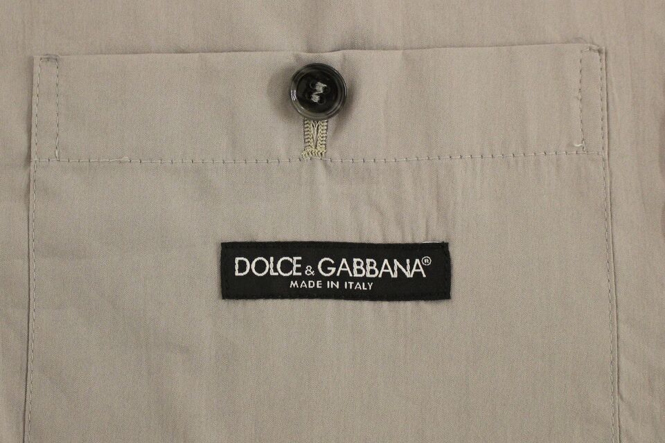 Dolce &amp; Gabbana Сива памучна прилепнала жилетка с копчета отпред