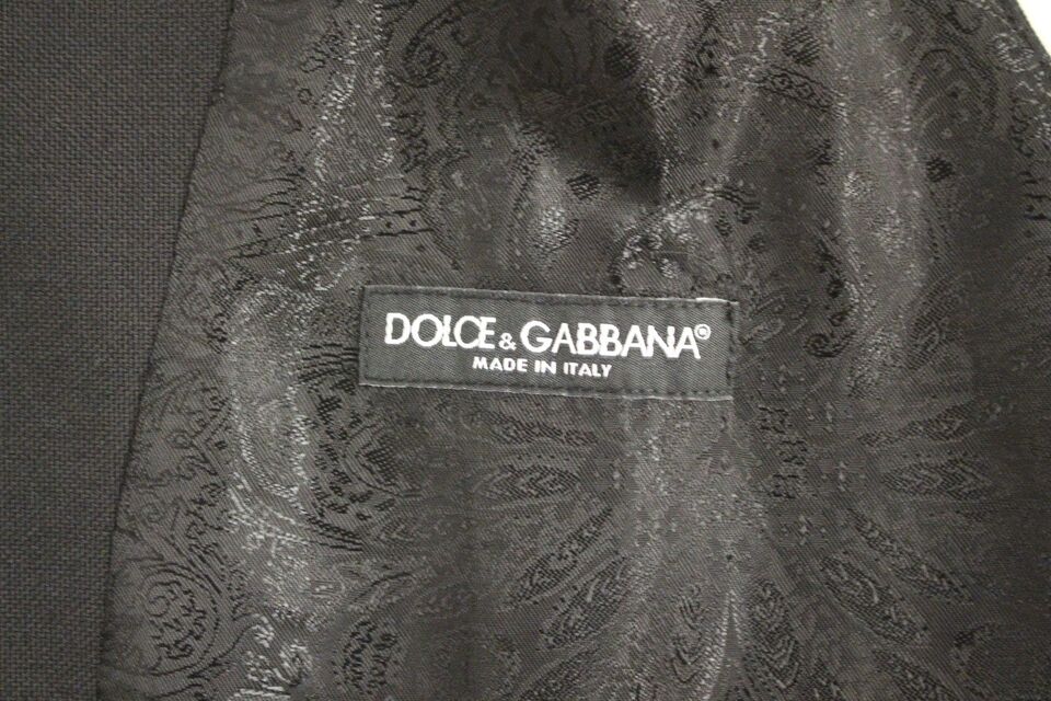 Dolce &amp; Gabbana черна вълнена едноредна жилетка