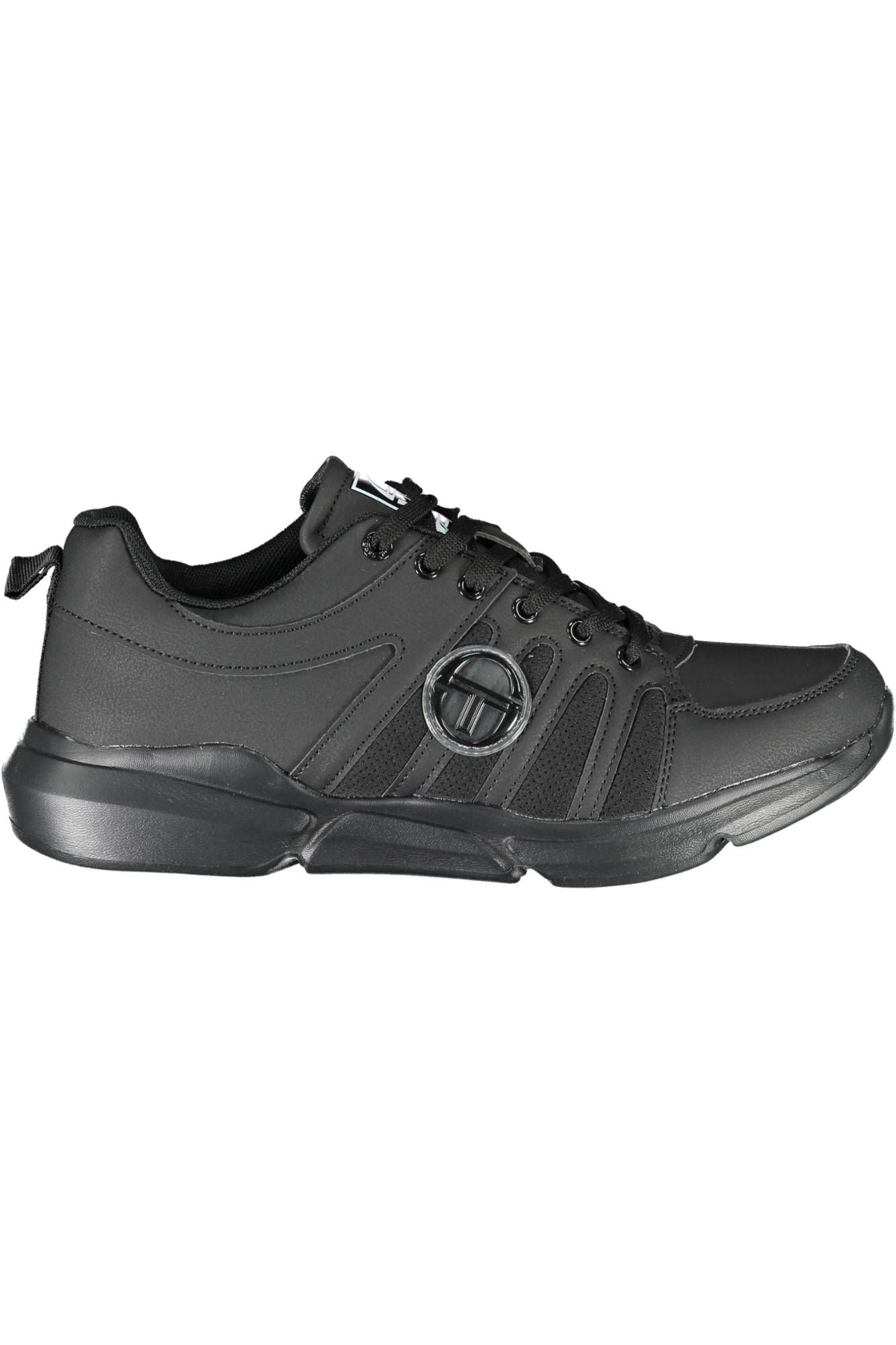 Sergio Tacchini Sleek Black Sports Sneakers with Contrasting Details