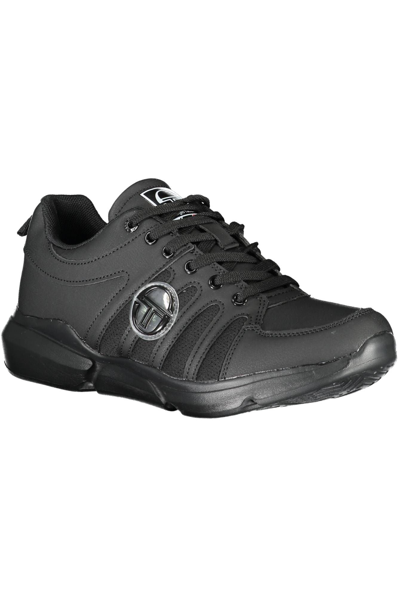Sergio Tacchini Sleek Black Sports Sneakers with Contrasting Details