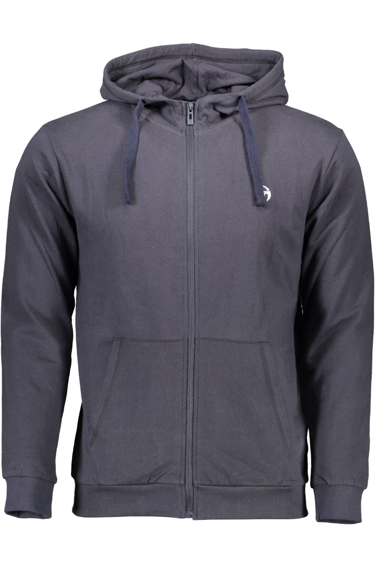 Sergio Tacchini Blue Hooded Zip-Up Cotton Sweater