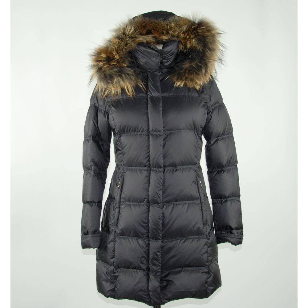 Emilio Romanelli Chic Black Duck Down Winter Coat