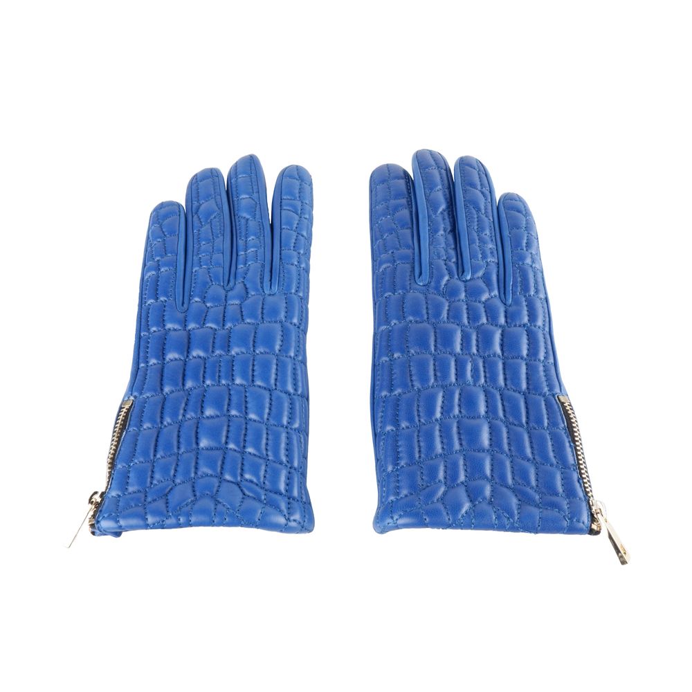 Сини кожени ръкавици от агнешка кожа Cavalli Class