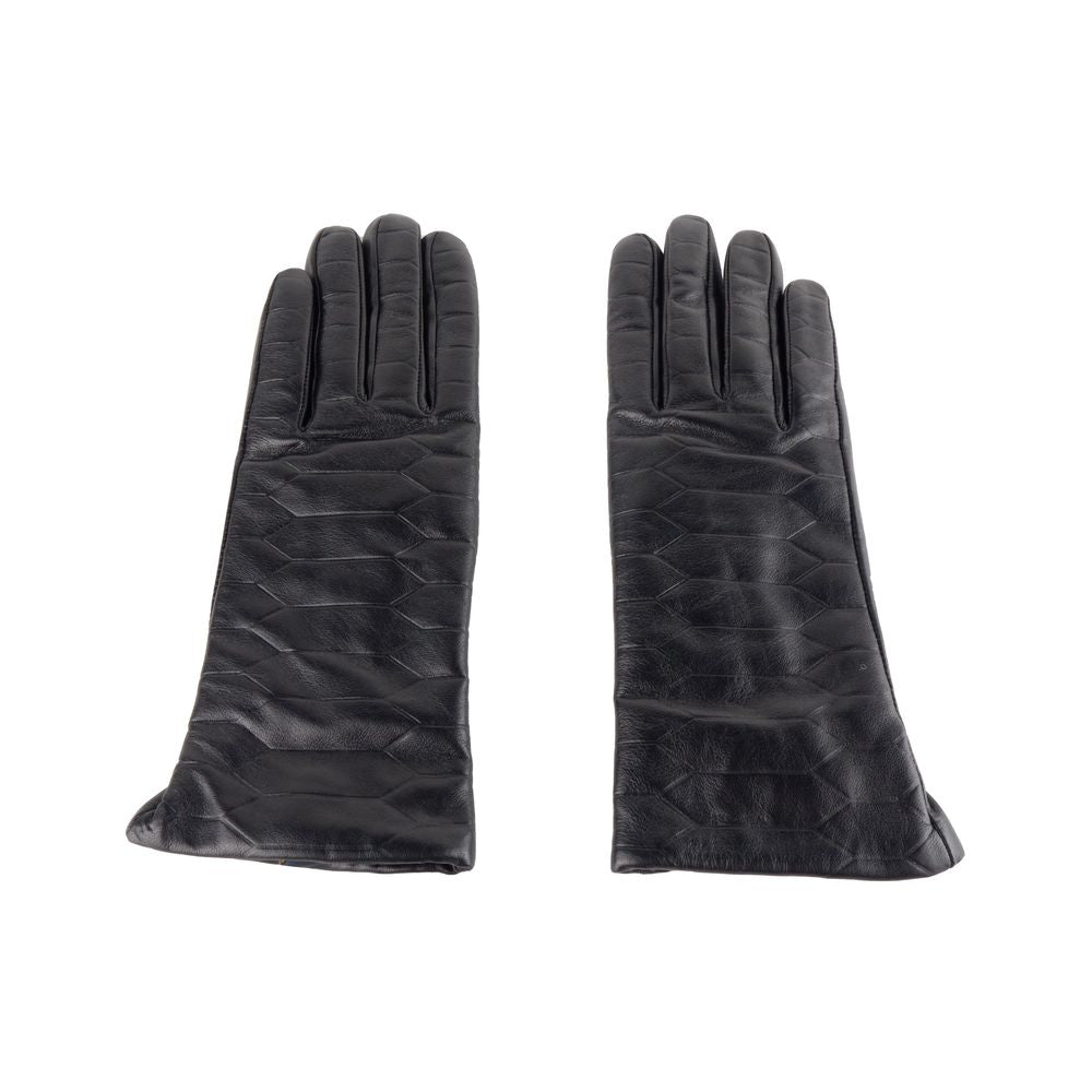 Черна кожена ръкавица от агнешка кожа Cavalli Class