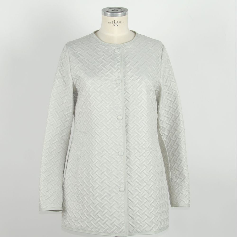 Emilio Romanelli Elegant White Snap Button Jacket